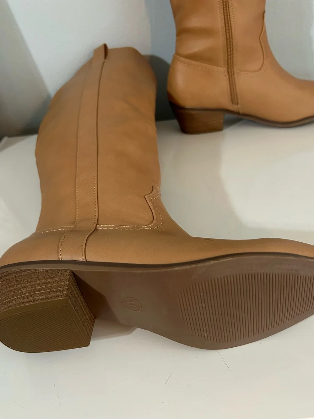 Over-the-Knee Women's Boots in Tan - Sleek Western-Inspired Style
